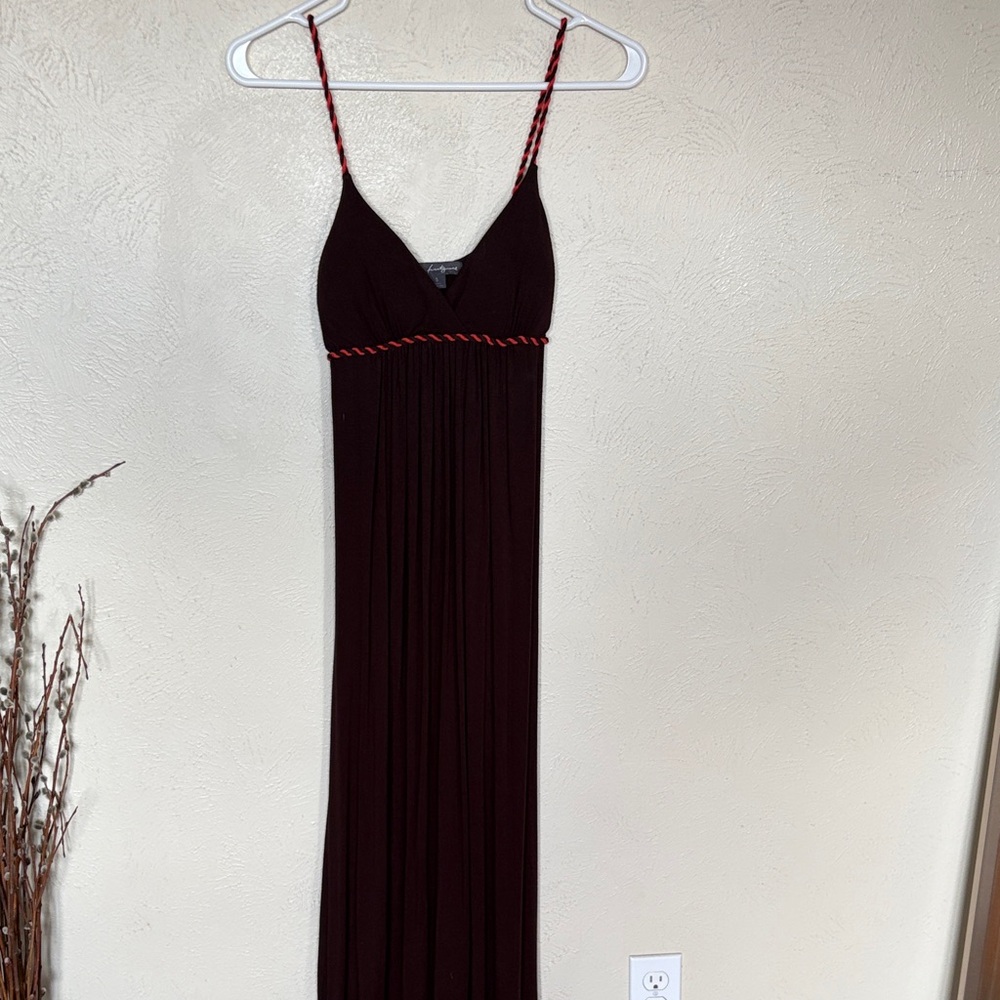 Women's Twenty One Brown Maxi Dress with Orange Trim